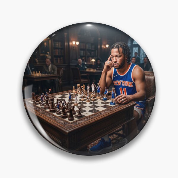 Item preview, Jalen Brunson NY Knicks MVP Playing Basketball Chess designed and sold by Home Decor Art.