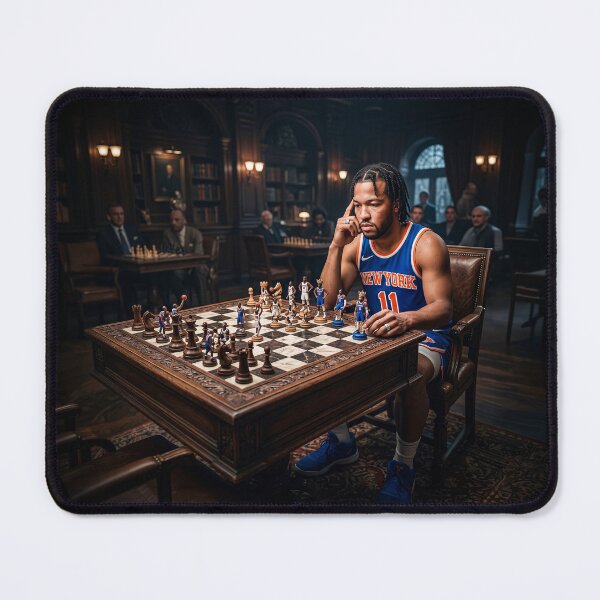 Item preview, Jalen Brunson NY Knicks MVP Playing Basketball Chess designed and sold by Home Decor Art.