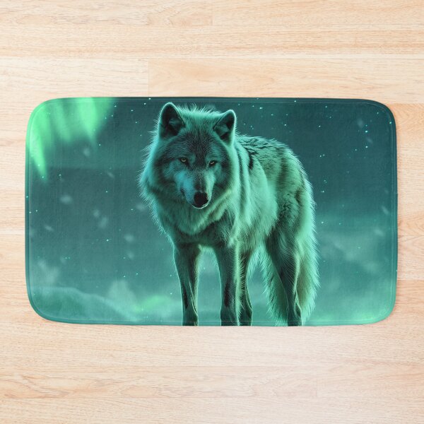 Item preview, Northern Lights Arctic Wolf designed and sold by QuantumDrift.