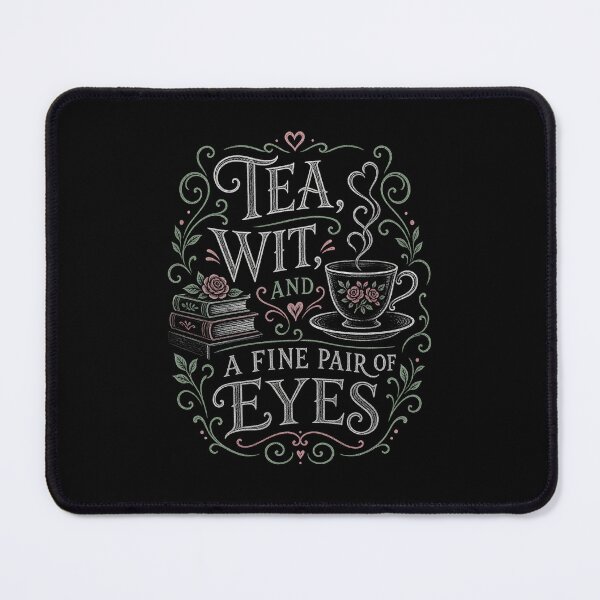 Item preview, Tea Wit and a Fine Pair of Eyes Pride and Prejudice Chalk Art designed and sold by Fenay Designs.