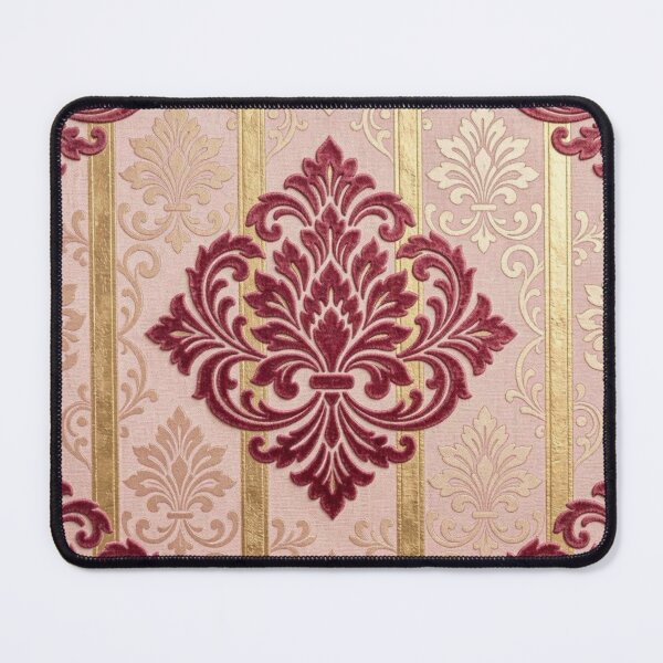Item preview, Faux Crushed Velvet Striped Dark Mauve & Gold Damask designed and sold by DesignsByPrnces.