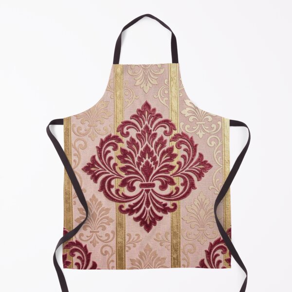 Item preview, Faux Crushed Velvet Striped Dark Mauve & Gold Damask designed and sold by DesignsByPrnces.