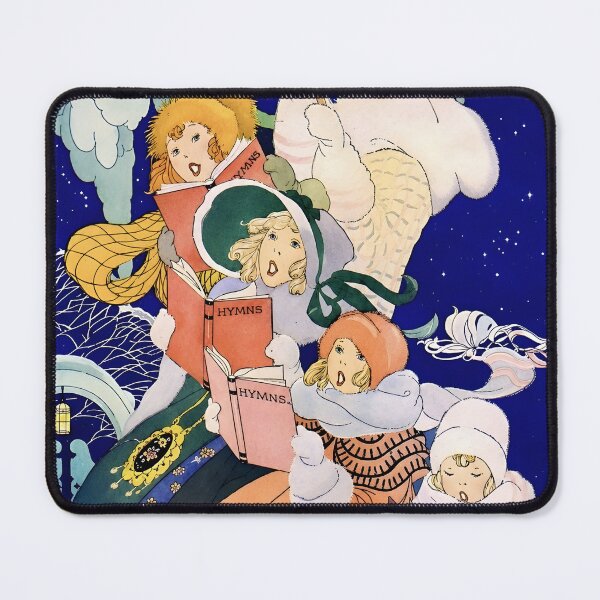 Item preview, Vintage Christmas Carolers Under the Stars | Restored Antique Holiday Illustration designed and sold by EmiliaBassano.