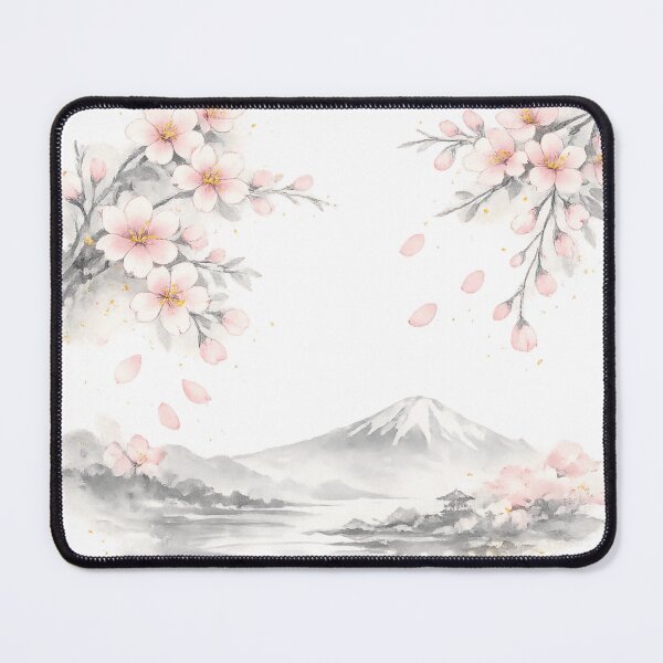 Item preview, Japanese cherry blossom pattern, brush-painting (ink wash) style_02 designed and sold by JpnArts-Sak981.