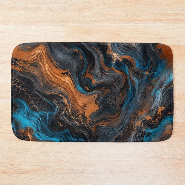 Item preview, Blue Copper Abstract Marble Swirl Pattern designed and sold by Aredbox.