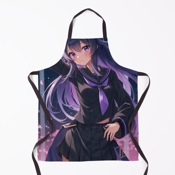 Item preview, Midnight Halo Anime Schoolgirl | Original Purple Aesthetic Illustration designed and sold by Sticleg.
