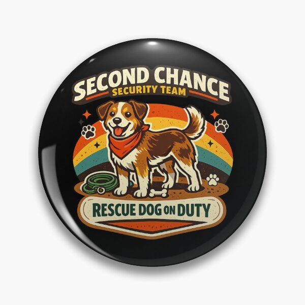 Item preview, Second Chance Security Team Rescue Dog Retro Adoption Shirt designed and sold by Concrete Coffee Studio.