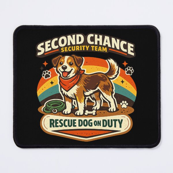 Item preview, Second Chance Security Team Rescue Dog Retro Adoption Shirt designed and sold by Concrete Coffee Studio.
