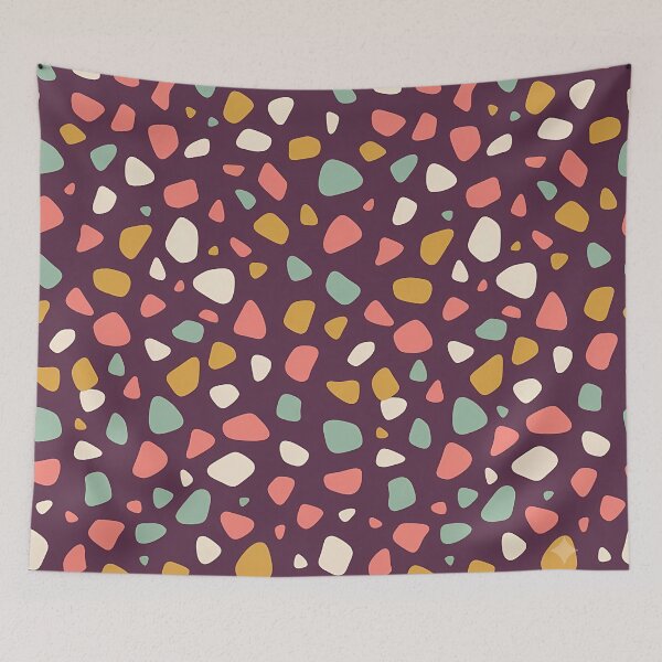 Item preview, Plum Terrazzo Confetti Chip Seamless Pattern designed and sold by AbderraimArt.