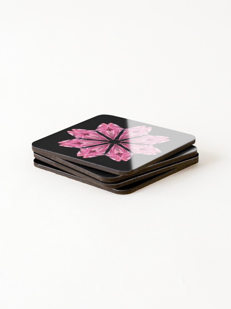 Thumbnail 4 of 5, Coasters (Set of 4), Pink mandala designed and sold by RomeoAzahar.