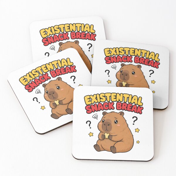 Item preview, Funny Capybara Overthinking Snack Humor designed and sold by Gentlestate.