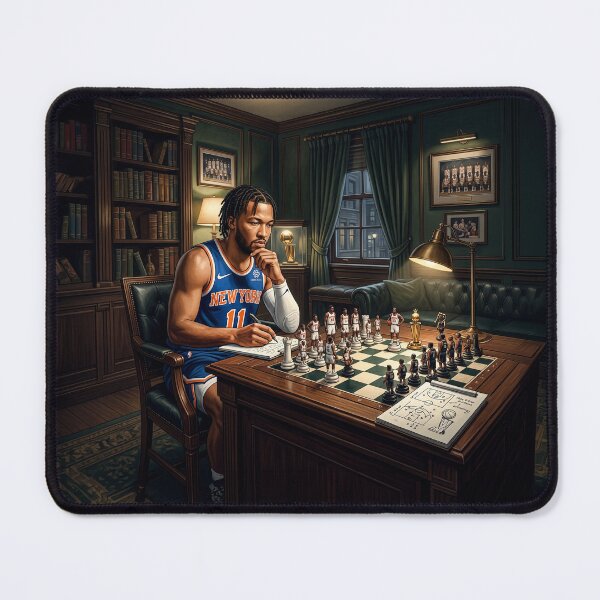 Item preview, Jalen Brunson NY Knicks MVP Playing Basketball Chess designed and sold by Home Decor Art.