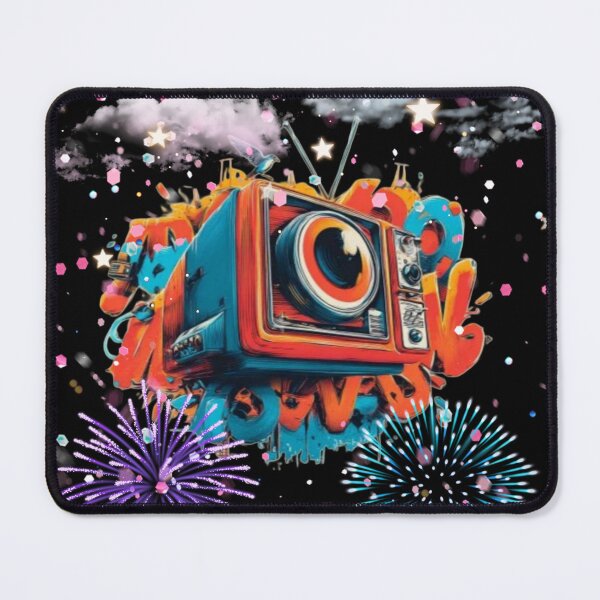 Item preview, Retro TV Graffiti Pop Art Celestial Fireworks Graphic designed and sold by Dream Weave Studio.