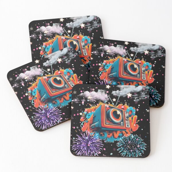Item preview, Retro TV Graffiti Pop Art Celestial Fireworks Graphic designed and sold by Dream Weave Studio.