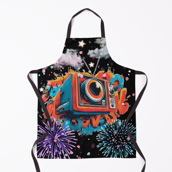 Item preview, Retro TV Graffiti Pop Art Celestial Fireworks Graphic designed and sold by Dream Weave Studio.
