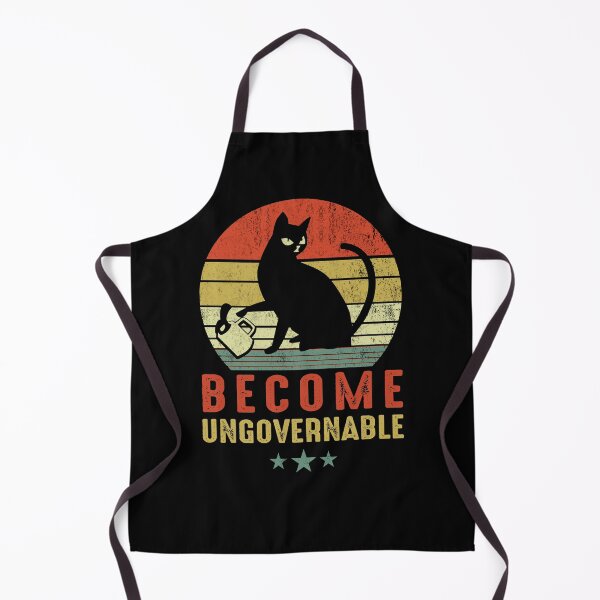 Item preview, Become Ungovernable - Funny Black Cat Retro Sunset designed and sold by FernaRoje.