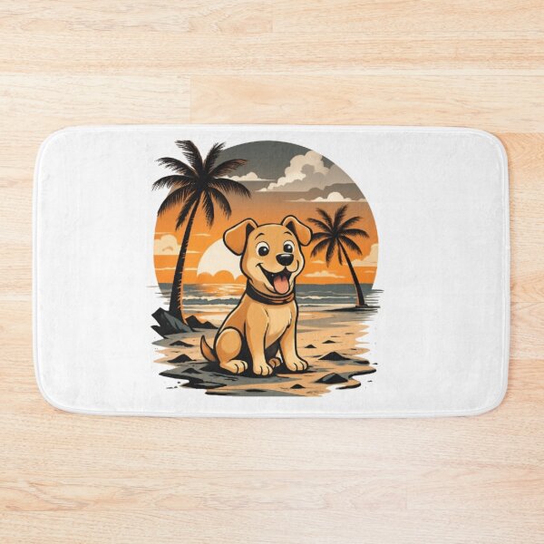 Item preview, Retro Beach Puppy – Tropical Sunset Dog designed and sold by PixelStyle Studio.