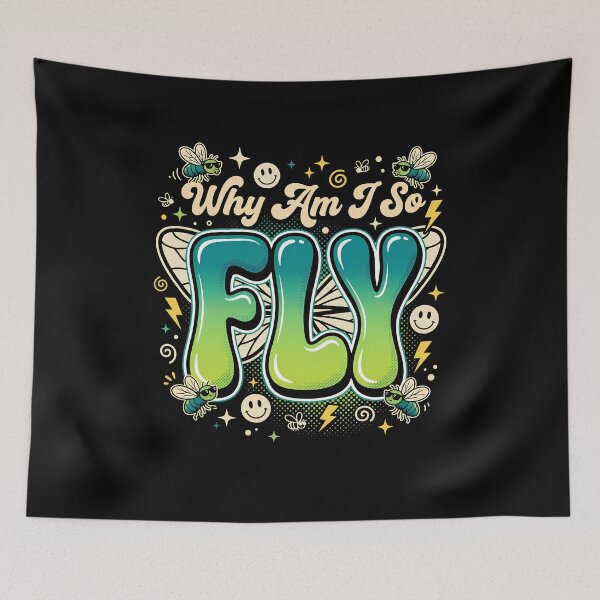 Item preview, Why Am I So Fly Funny Insect Pun Retro Humor Typography designed and sold by get55shirt.