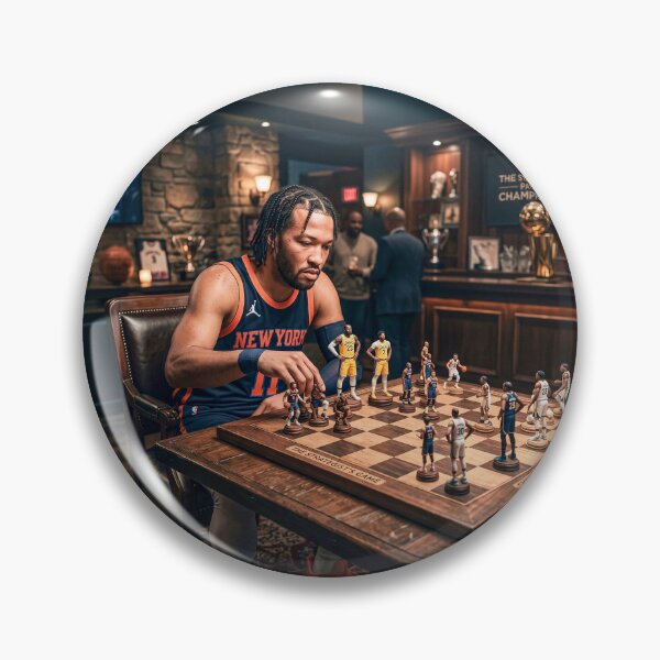 Item preview, Jalen Brunson NY Knicks MVP Playing Basketball Chess designed and sold by Home Decor Art.