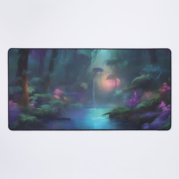 Item preview, Surreal Bioluminescent Night Jungle designed and sold by Fanta-sticky.