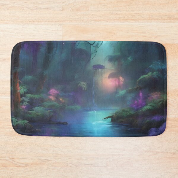Item preview, Surreal Bioluminescent Night Jungle designed and sold by Fanta-sticky.