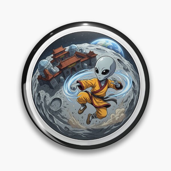 Item preview, Alien Shaolin Monk Performing Kung Fu on Moon designed and sold by Sunkhung.