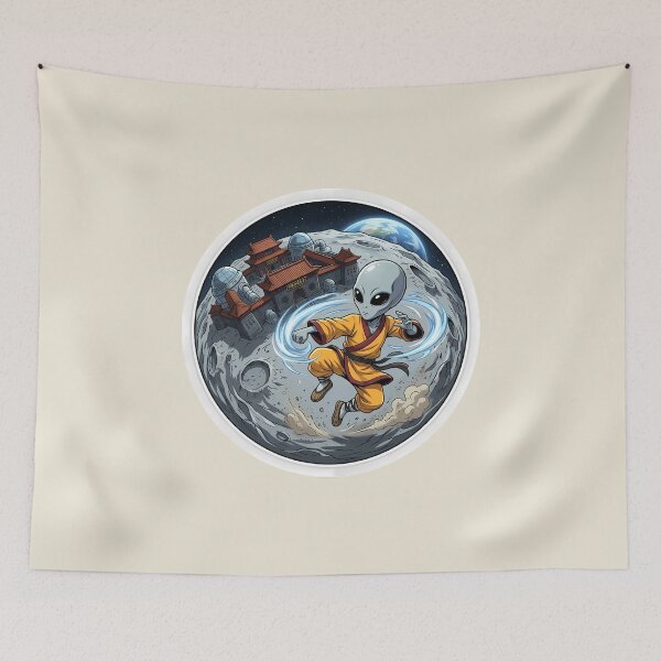 Item preview, Alien Shaolin Monk Performing Kung Fu on Moon designed and sold by Sunkhung.