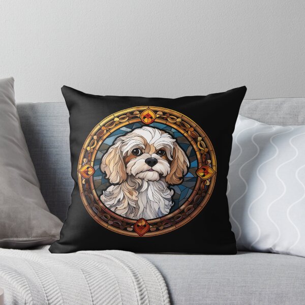 Item preview, Cavachon Dog Stained Glass Leadlight Artistic Design Mom Dad designed and sold by rafaeltto.