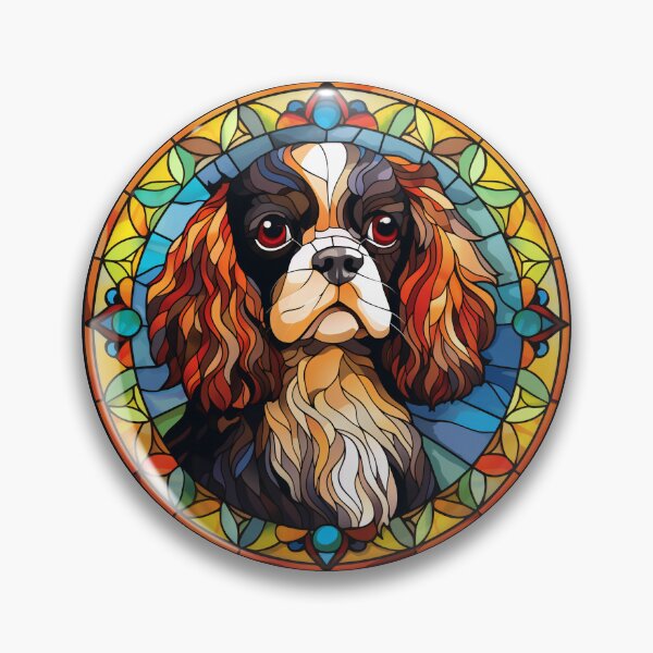 Item preview, Cavalier King Charles Spaniel Dog Stained Glass Leadlight Artistic Design Mom Dad designed and sold by rafaeltto.