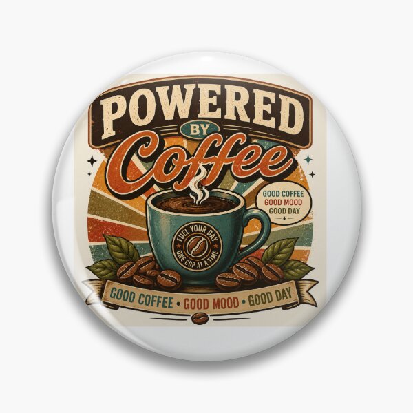 Item preview, Powered by Coffee | Vintage Retro Coffee Lover Design designed and sold by OakEmber.