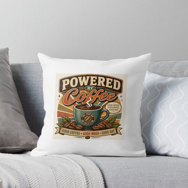 Artikelvorschau, Powered by Coffee | Vintage Retro Coffee Lover Design entworfen und verkauft von OakEmber.