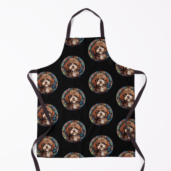 Aperçu de l'œuvre Vitrail représentant un chien Cavapoo - Design artistique - Maman Papa créée et vendue par rafaeltto.