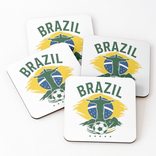 Item preview, Brazil Team Soccer with Christ the Redeemer | Brazilian Futbol designed and sold by pixiedustpaint.