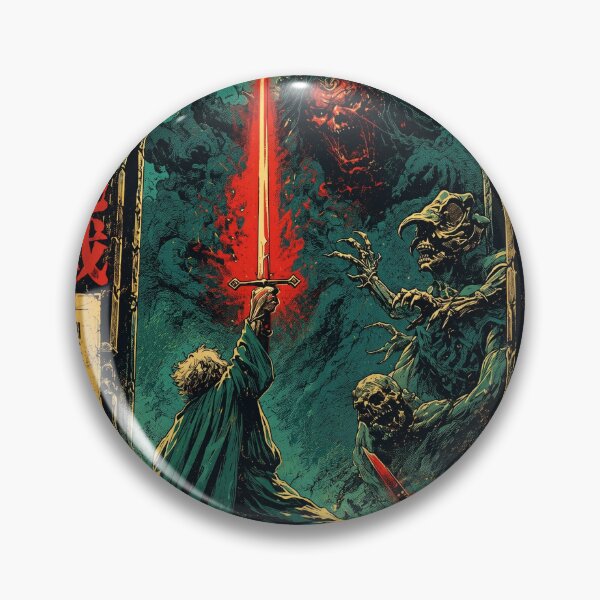 Item preview, Retro Japanese Dark Fantasy Hero Epic Monster Quest designed and sold by Vermanartist.