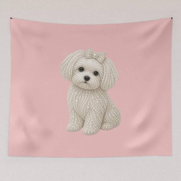 Item preview, Adorable Pearl-inspired White Maltese Puppy designed and sold by pixiedustpaint.