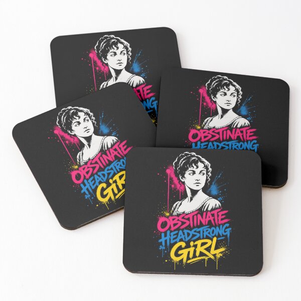 Item preview, Obstinate Headstrong Girl Pride and Prejudice Neon Graffiti Portrait designed and sold by Fenay Designs.