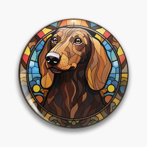 Item preview, Chocolate and Tan Dachshund Dog Stained Glass Leadlight Artistic Design Mom Dad designed and sold by rafaeltto.