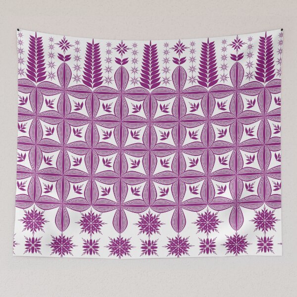 Item preview, Abstract Purple Leaf Geometric Seamless Pattern with Floral and Star Motifs for Textile and Surface Design designed and sold by Ei-Ei.