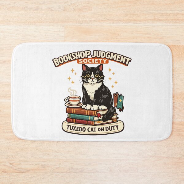 Item preview, Bookshop Judgment Society Tuxedo Cat Book Lover Shirt  Main Tag designed and sold by Concrete Coffee Studio.