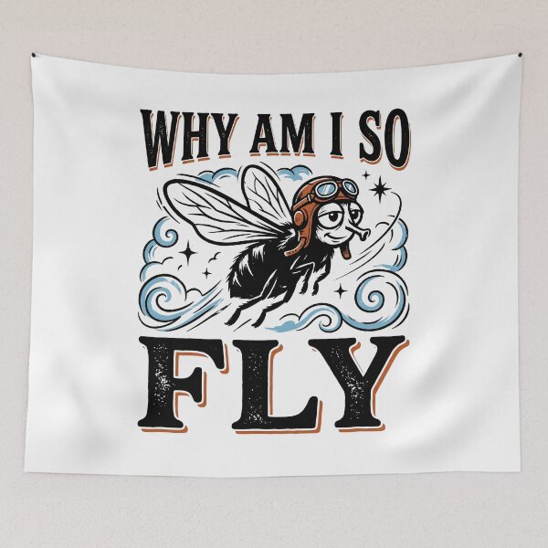 Item preview, Why Am I So Fly Funny Retro Confidence Meme Typography Design designed and sold by get55shirt.