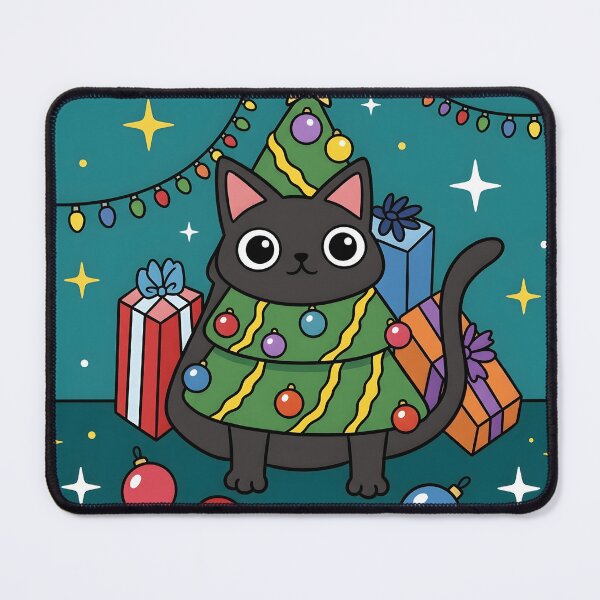 Item preview, Festive Holiday Tree Cat designed and sold by NochePlaza.