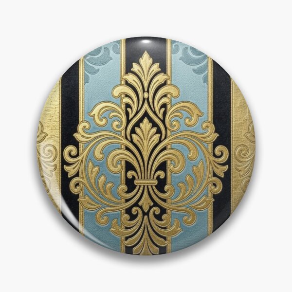 Item preview, Sky Blue, Gold & Black Striped Damask designed and sold by DesignsByPrnces.