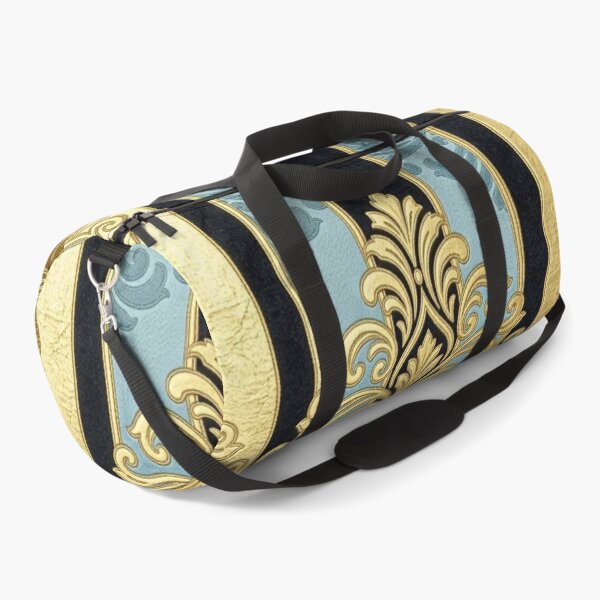 Item preview, Sky Blue, Gold & Black Striped Damask designed and sold by DesignsByPrnces.