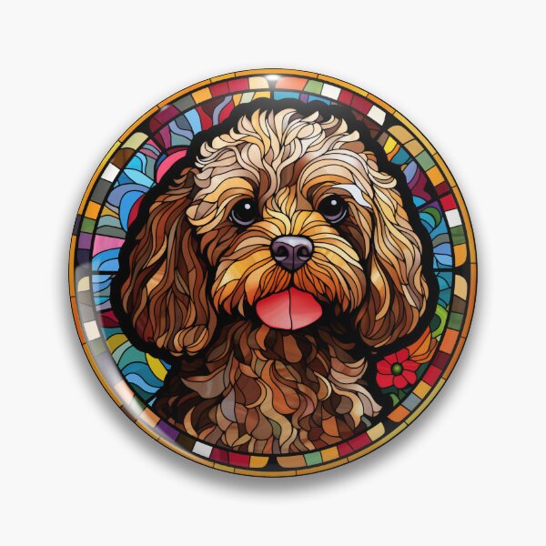 Item preview, Cockapoo Dog Stained Glass Leadlight Artistic Design Mom Dad designed and sold by rafaeltto.
