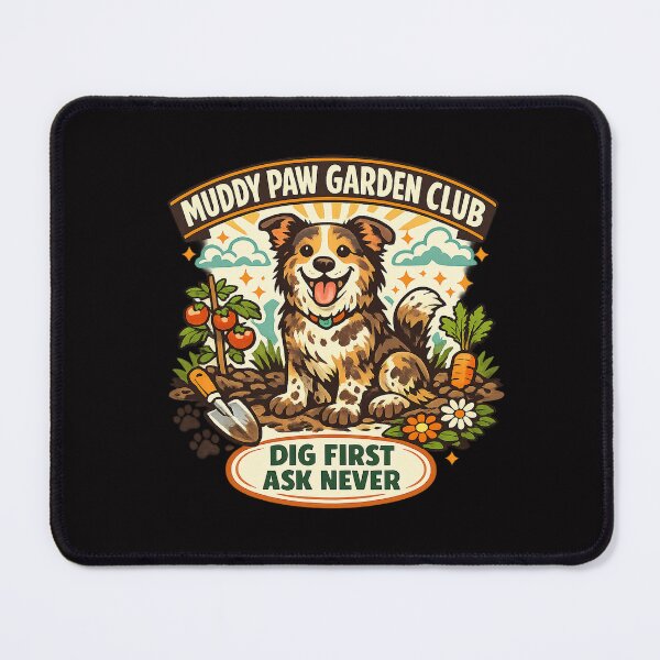 Item preview, Muddy Paw Garden Club Funny Dog Gardening Shirt designed and sold by Concrete Coffee Studio.