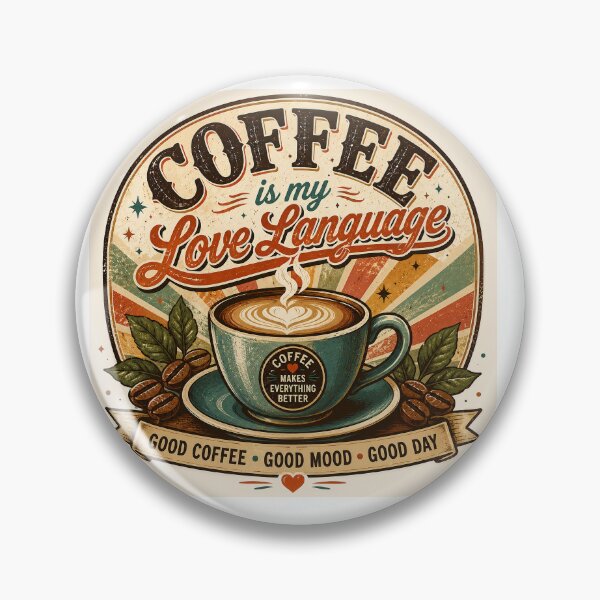 Item preview, Coffee Is My Love Language Retro Vintage Coffee Lover Design designed and sold by OakEmber.