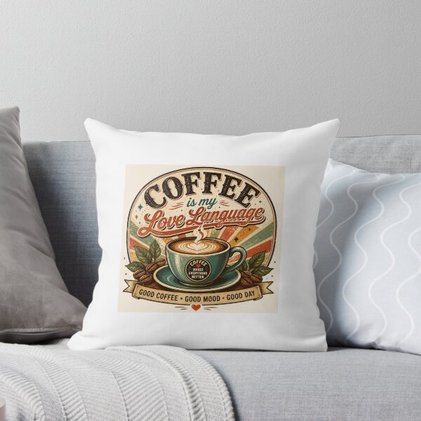 Artikelvorschau, Coffee Is My Love Language Retro Vintage Coffee Lover Design entworfen und verkauft von OakEmber.