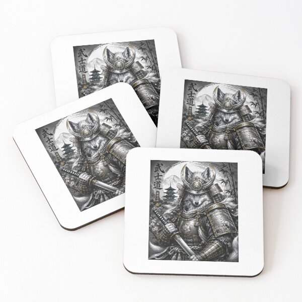 Item preview, Silver Fox Samurai Warrior Art designed and sold by Rogue Heart Collective™.
