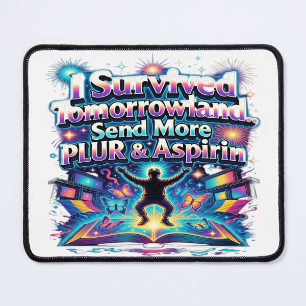 Item preview, I Survived Tomorrowland… Send More PLUR & Aspirin Funny EDM Festival T-Shirt | Rave Festival Graphic Tee | Belgium Music Festival Gift designed and sold by Sushikidsntoddlers.