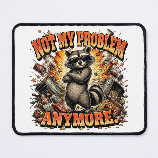 Item preview, Sarcastic Raccoon Comic T-Shirt Design – “Not My Problem Anymore” Vintage Halftone Graphic designed and sold by Cavalier-org.